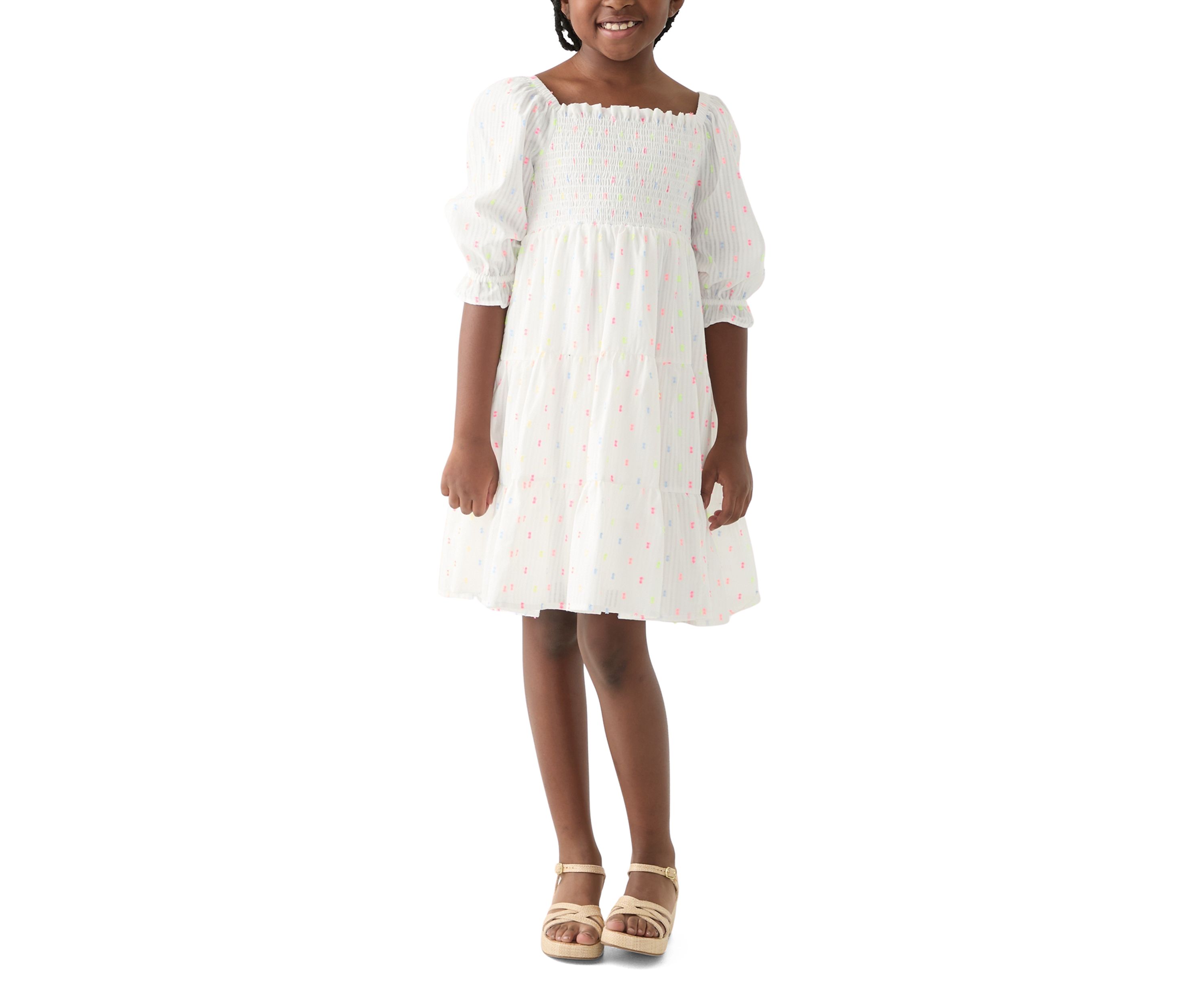 Girls 7-16 Smocked Chiffon Dress