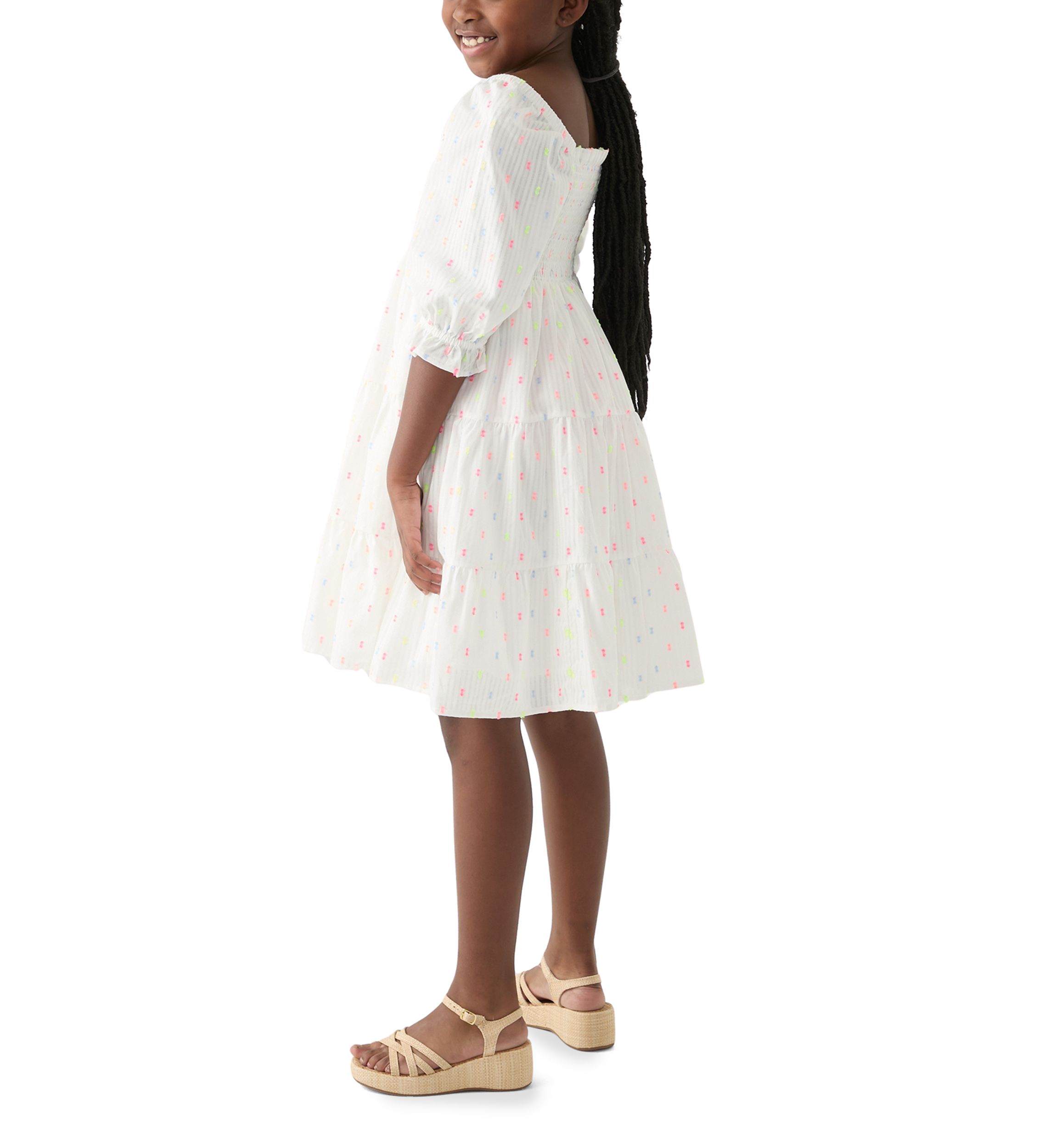 Girls 7-16 Smocked Chiffon Dress