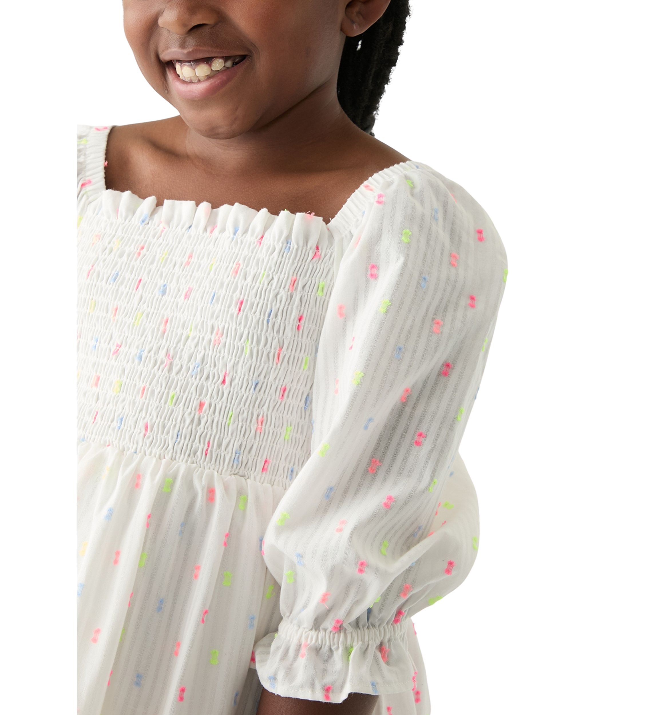 Girls 7-16 Smocked Chiffon Dress