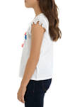 Girls 7-16 Chiffon Sleeve Graphic T-Shirt