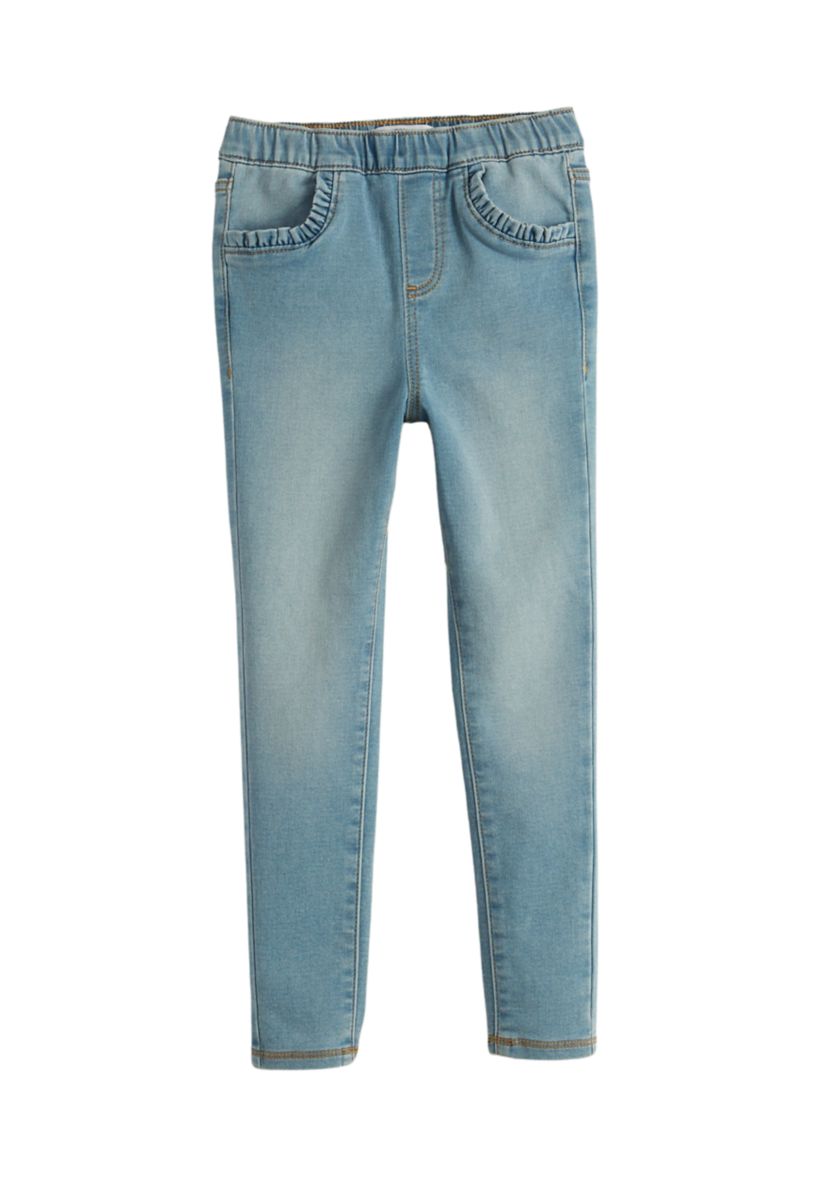 Girls 4-6x Ruffle Pocket Denim Pants