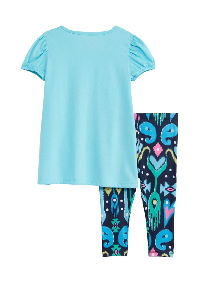 Girls 4-6x Printed Elephant Graphic Set 