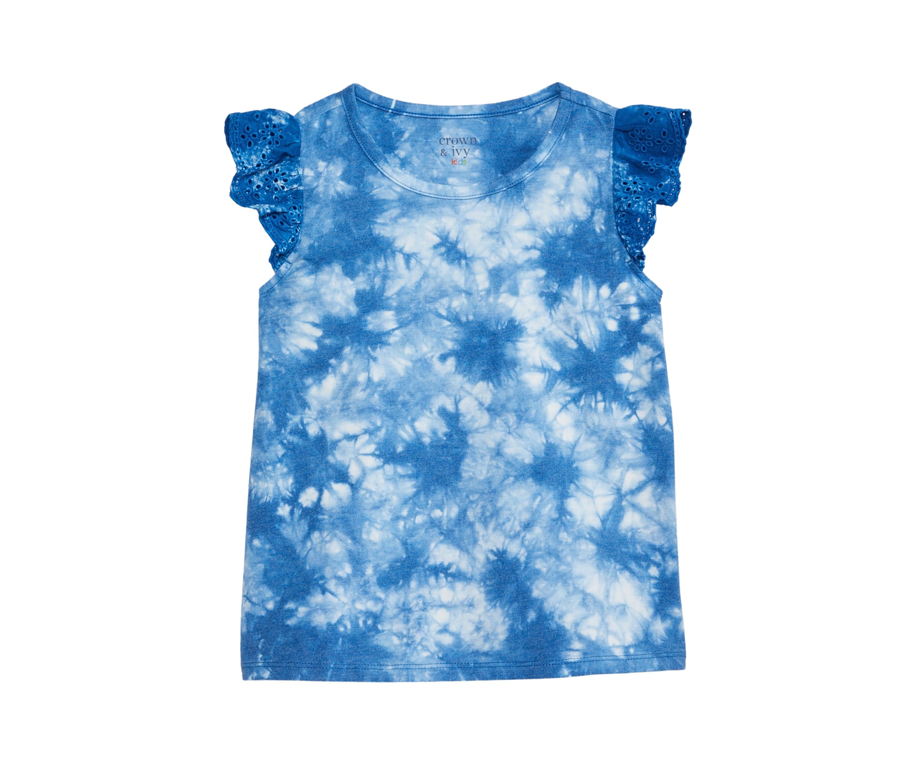 Girls 4-8 Tie Dye Flutter Sleeve Top