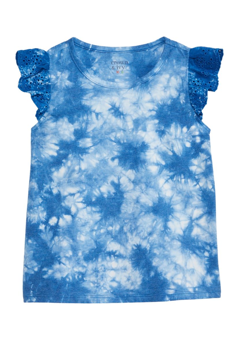 Girls 4-8 Tie Dye Flutter Sleeve Top