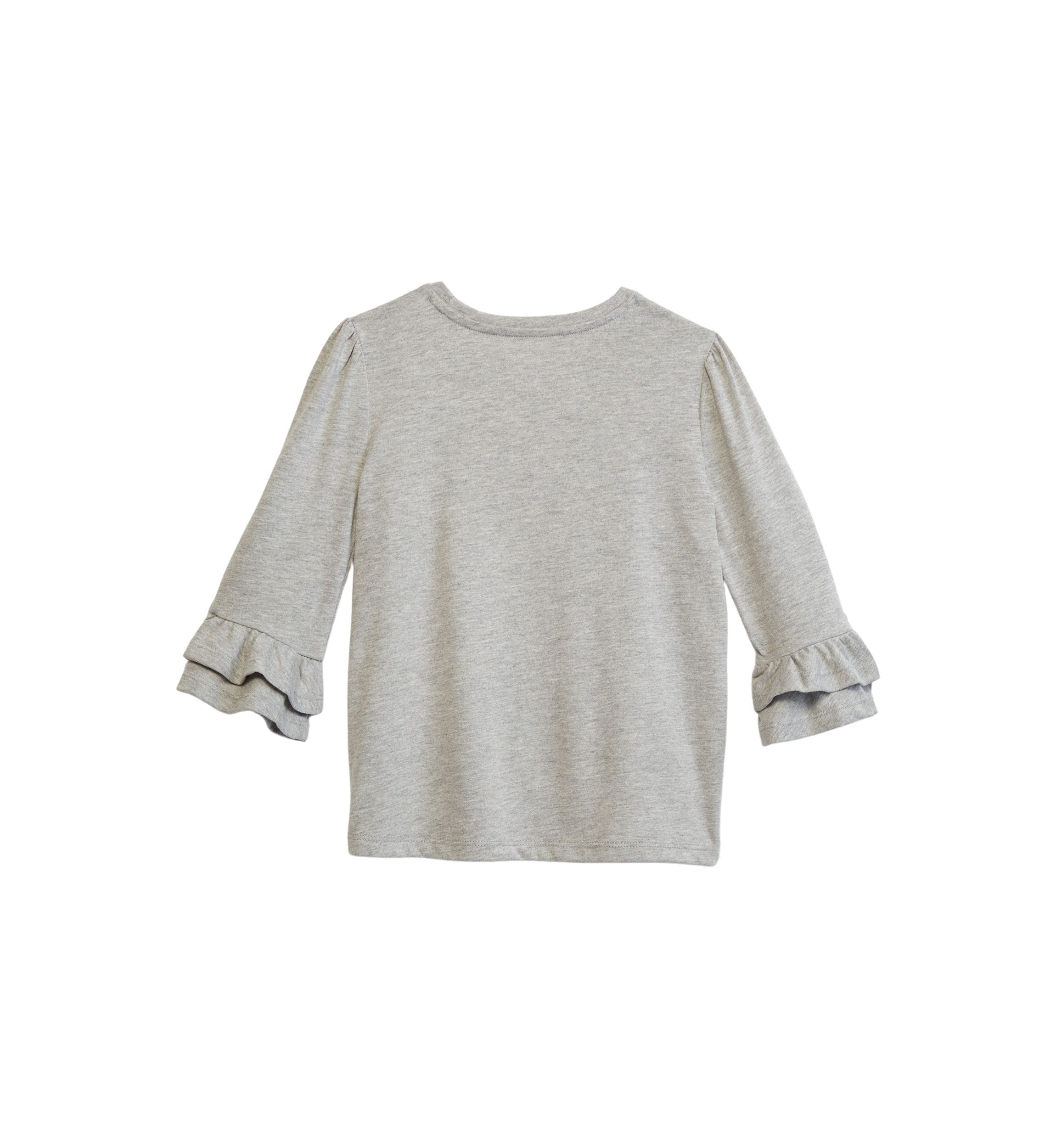 Girls 4-6x Ruffle Graphic Heather Top