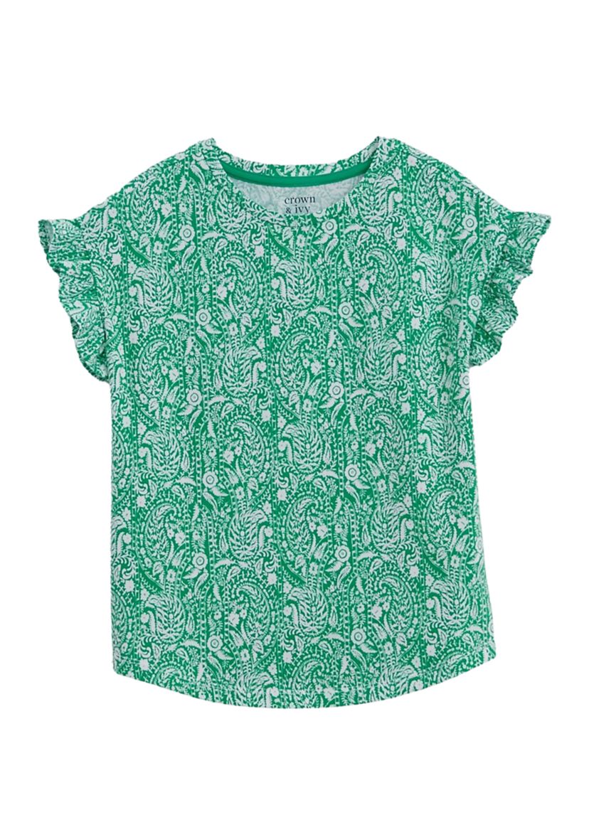 Girls 7-16 Short Sleeve Paisley Print T-Shirt