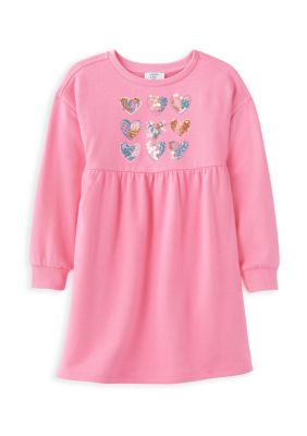 Crown & Ivy Girls 4-6x Sweatshirt Dress, Pink
