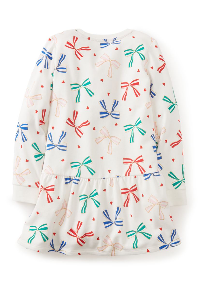 Girls 4-6x Bow Print Dress