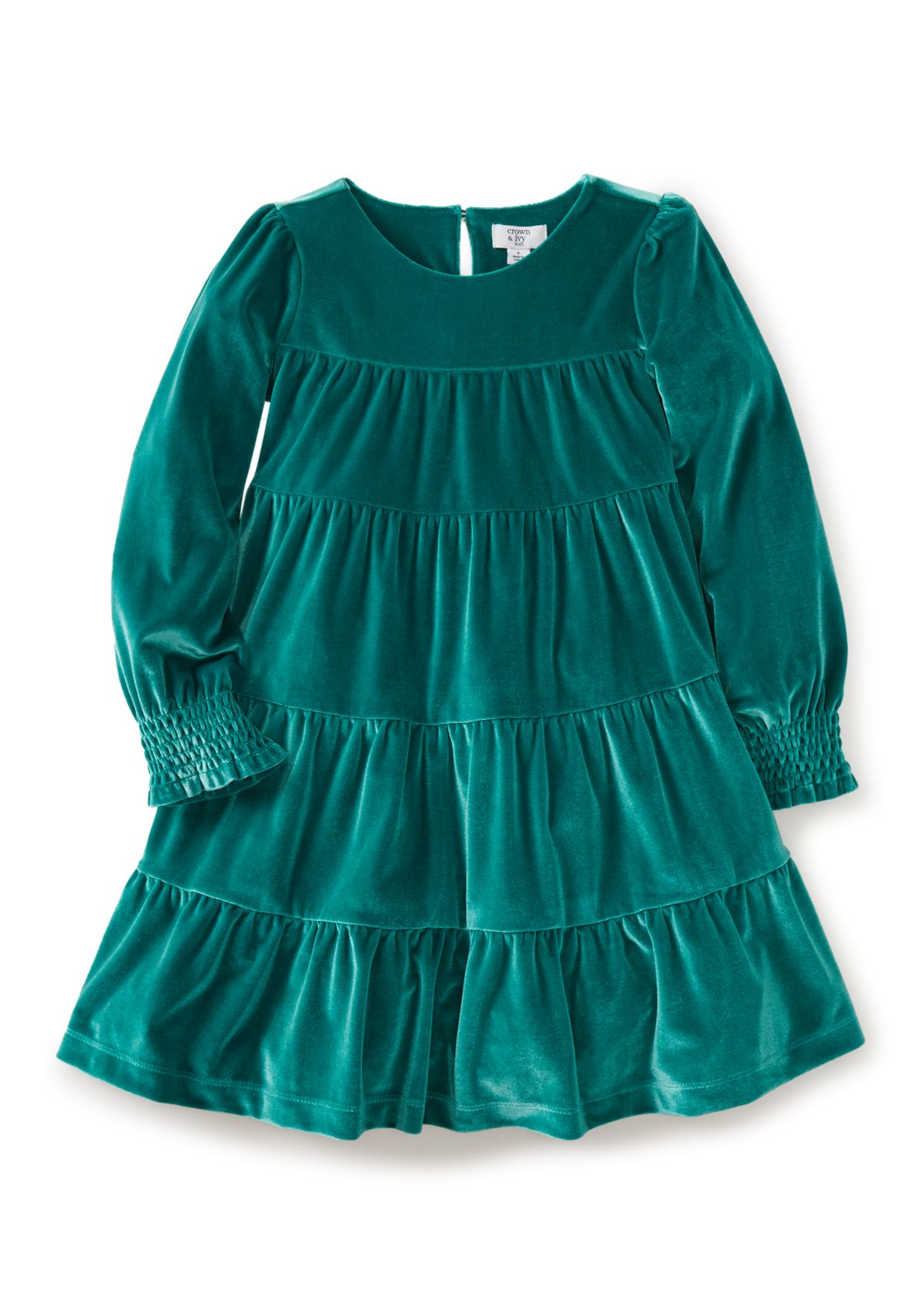 Girls 4-6x Tiered Velvet Dress