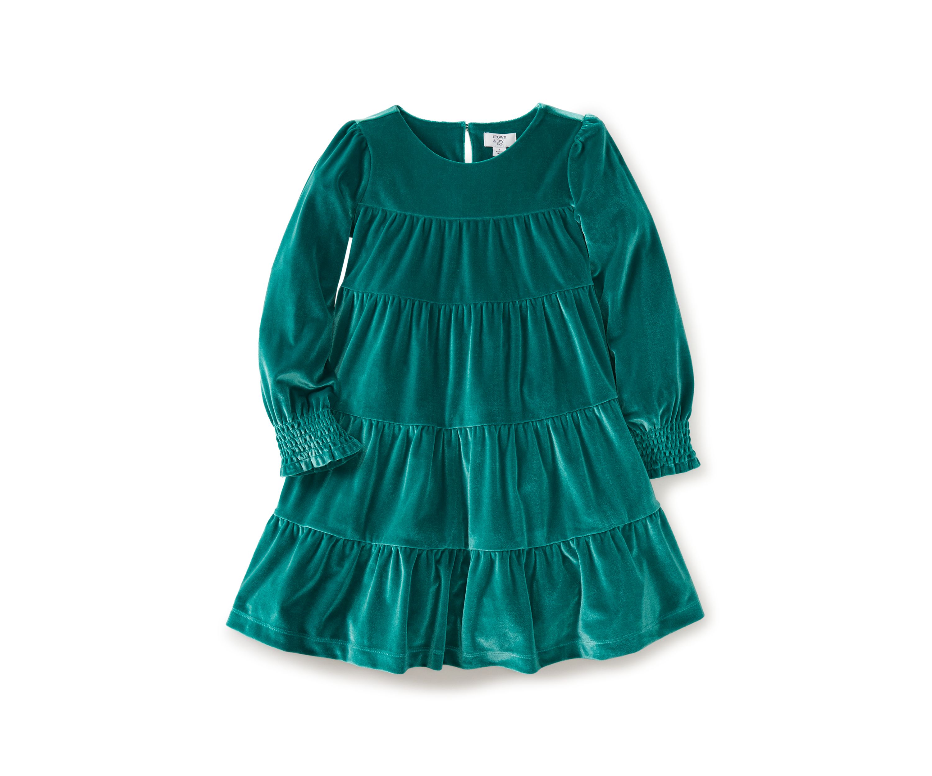 Girls 4-6x Tiered Velvet Dress