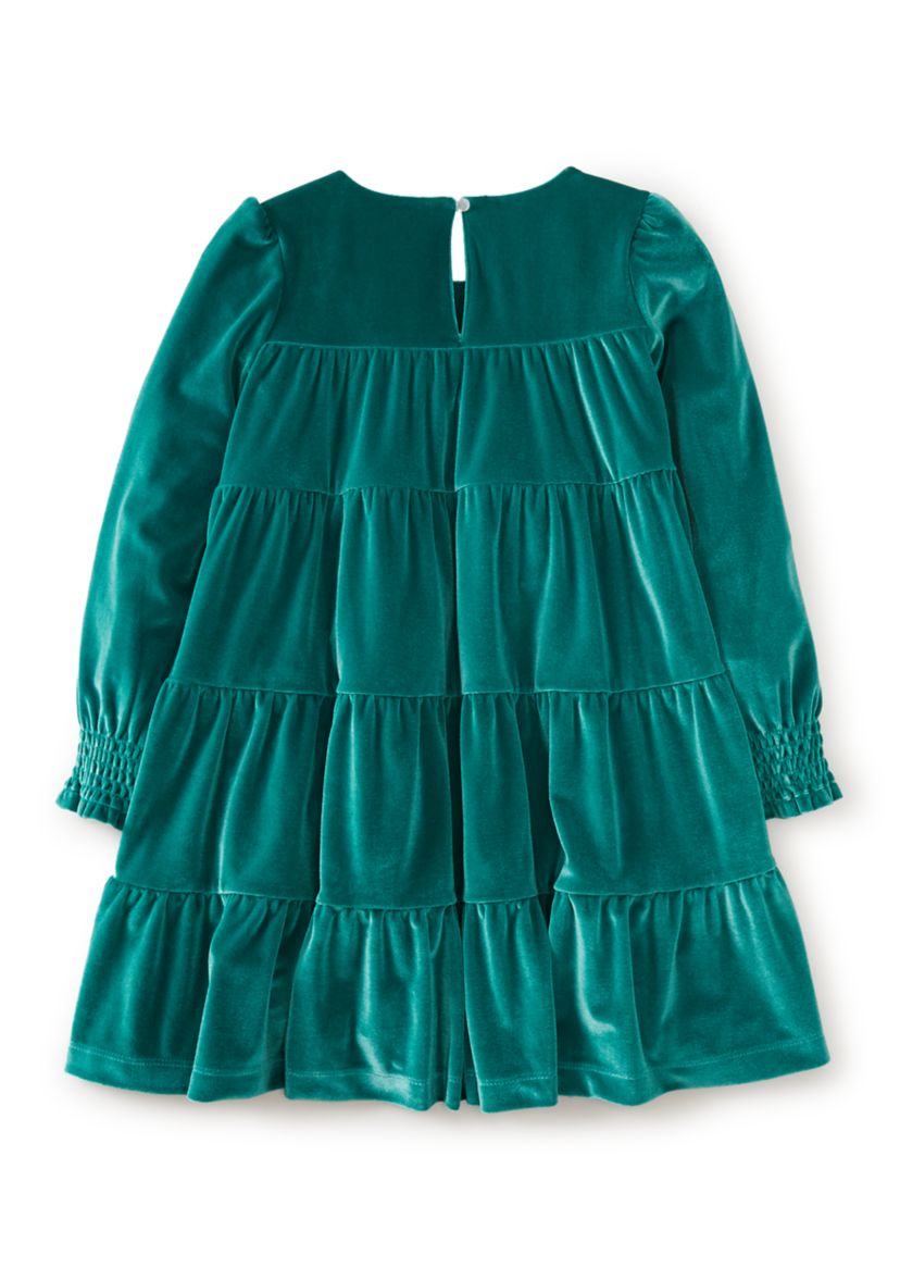 Girls 4-6x Tiered Velvet Dress