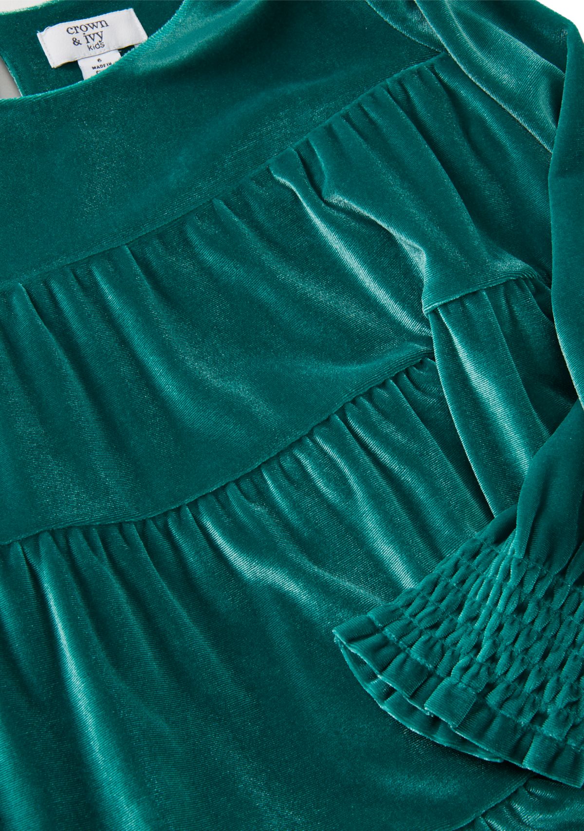 Girls 4-6x Tiered Velvet Dress