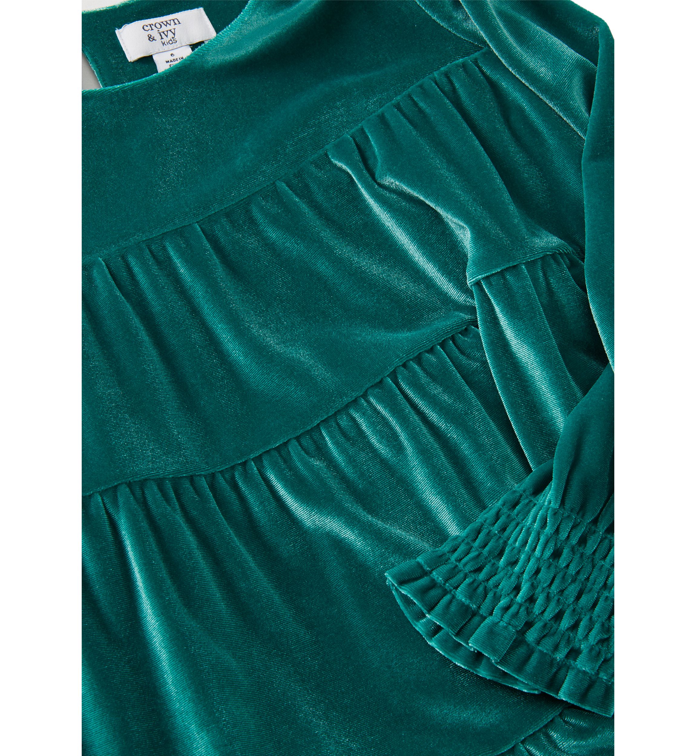 Girls 4-6x Tiered Velvet Dress