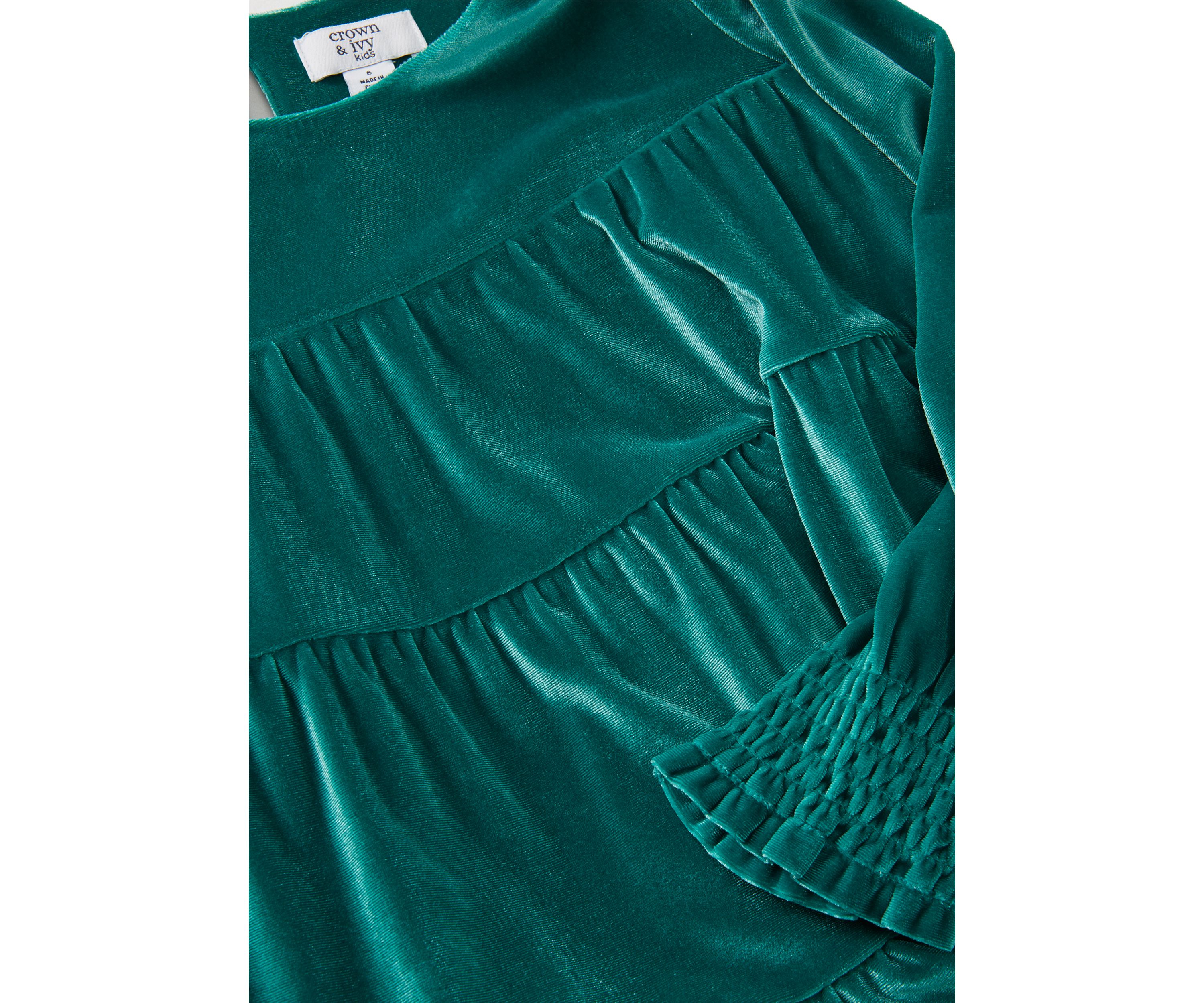 Girls 4-6x Tiered Velvet Dress