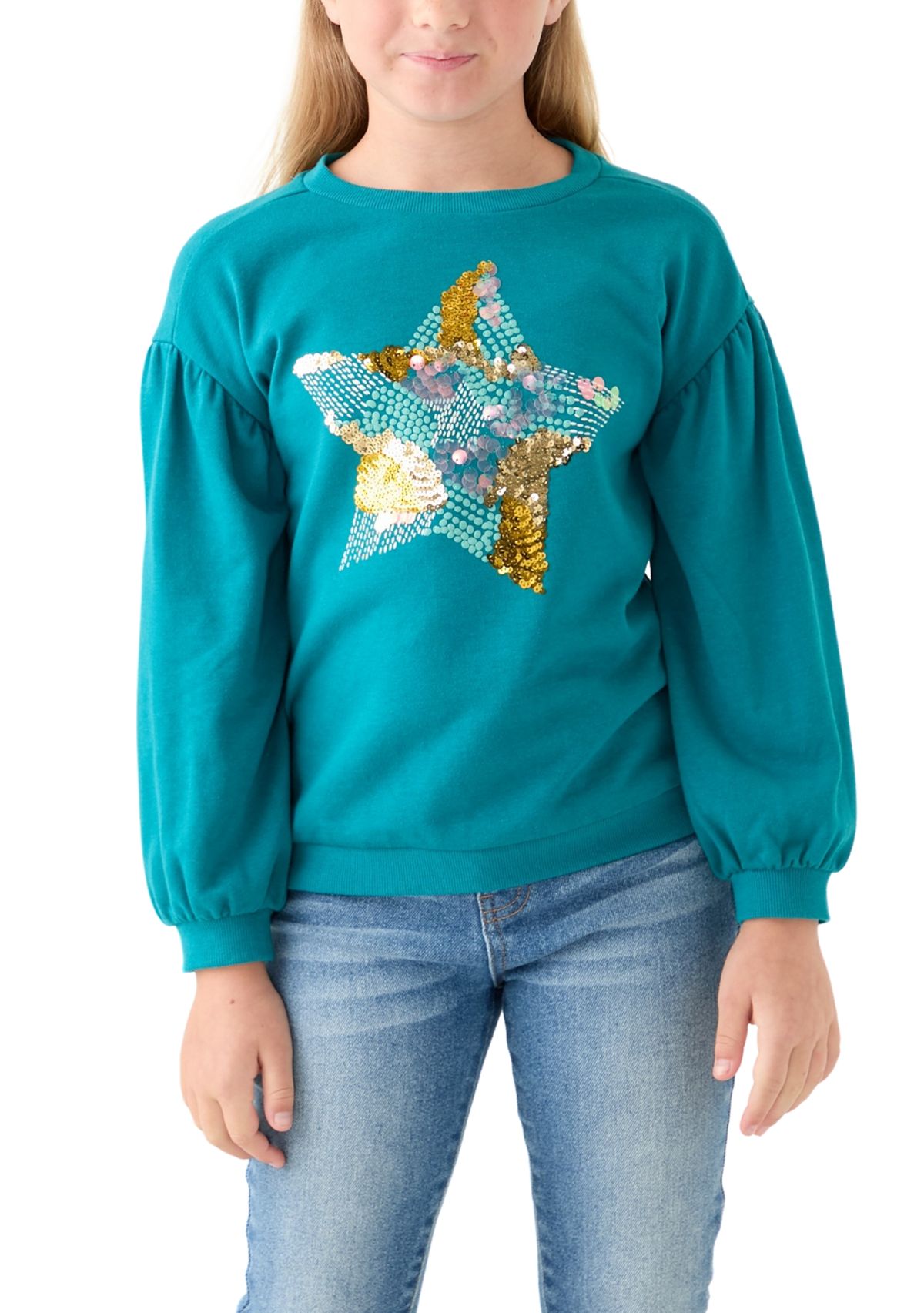 Girls 4-6x French Terry Sweeper Pullover