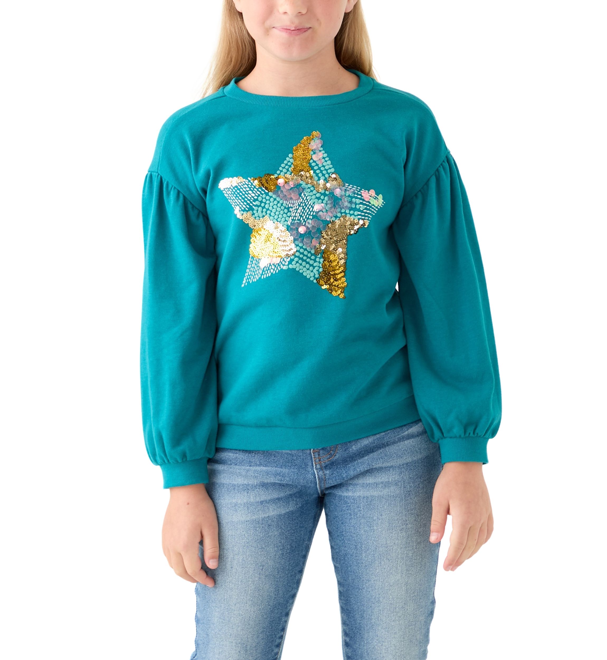 Girls 4-6x French Terry Sweeper Pullover