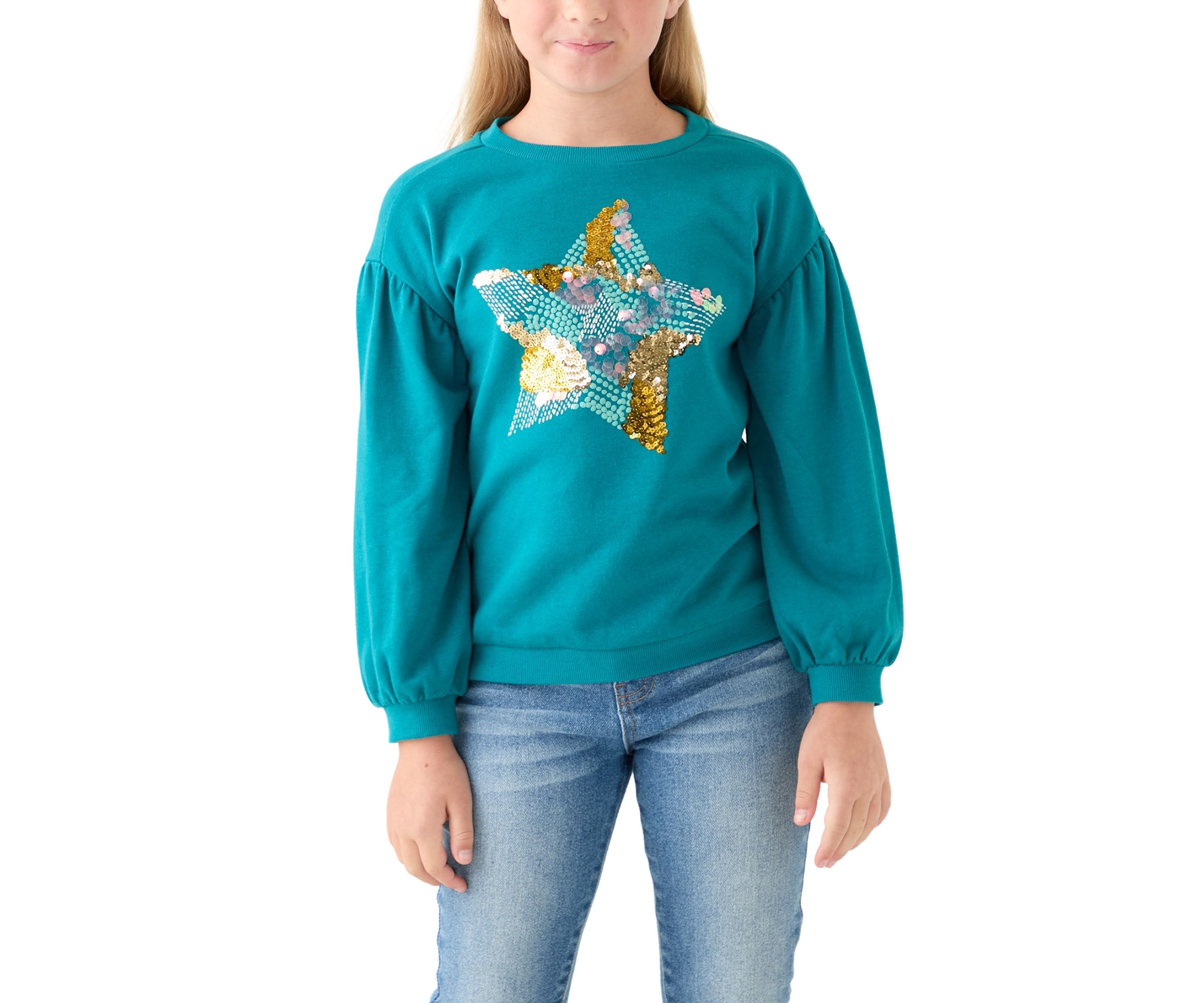 Girls 4-6x French Terry Sweeper Pullover