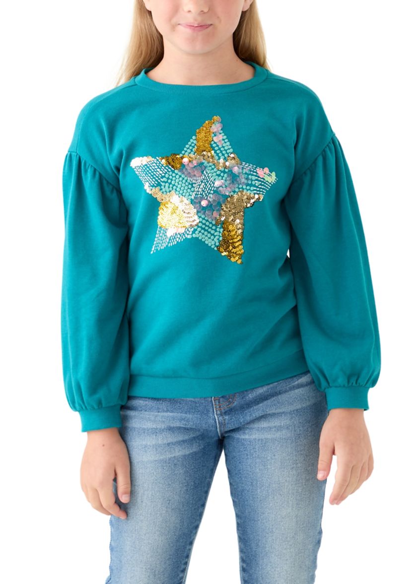 Girls 4-6x French Terry Sweeper Pullover