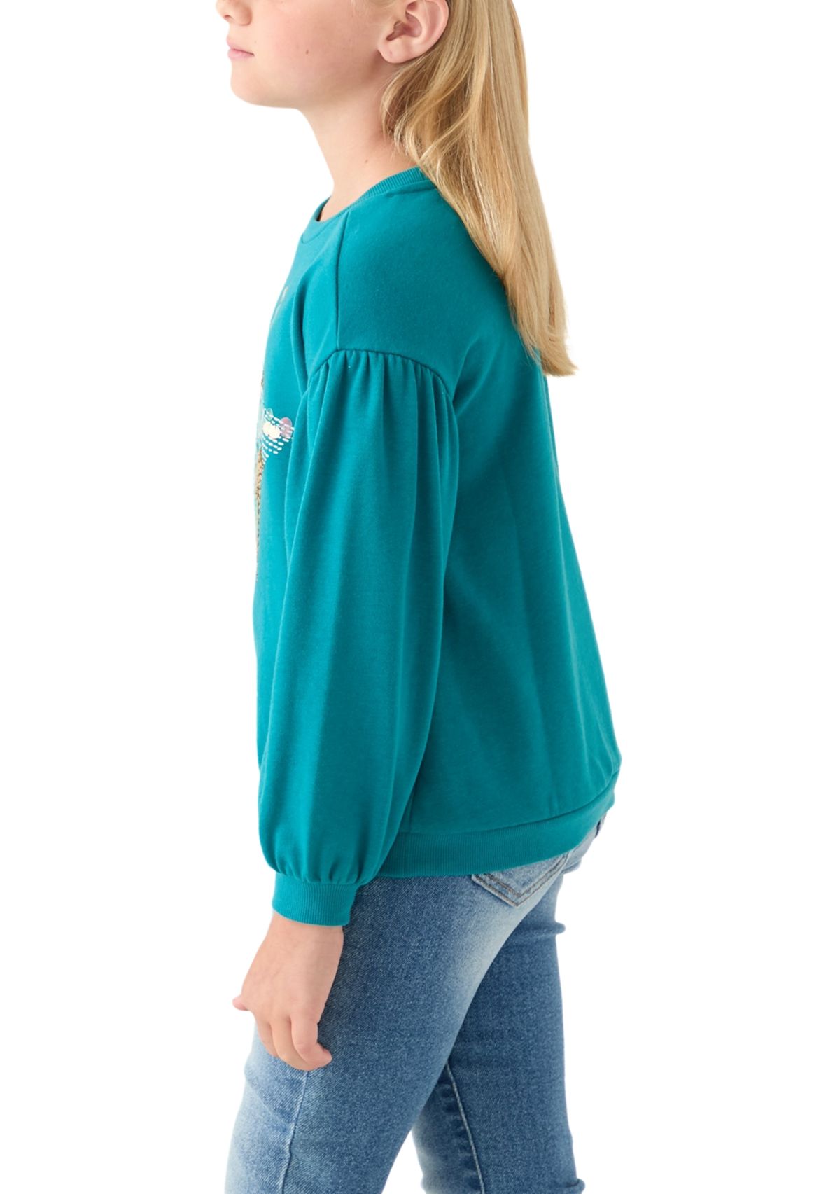 Girls 4-6x French Terry Sweeper Pullover