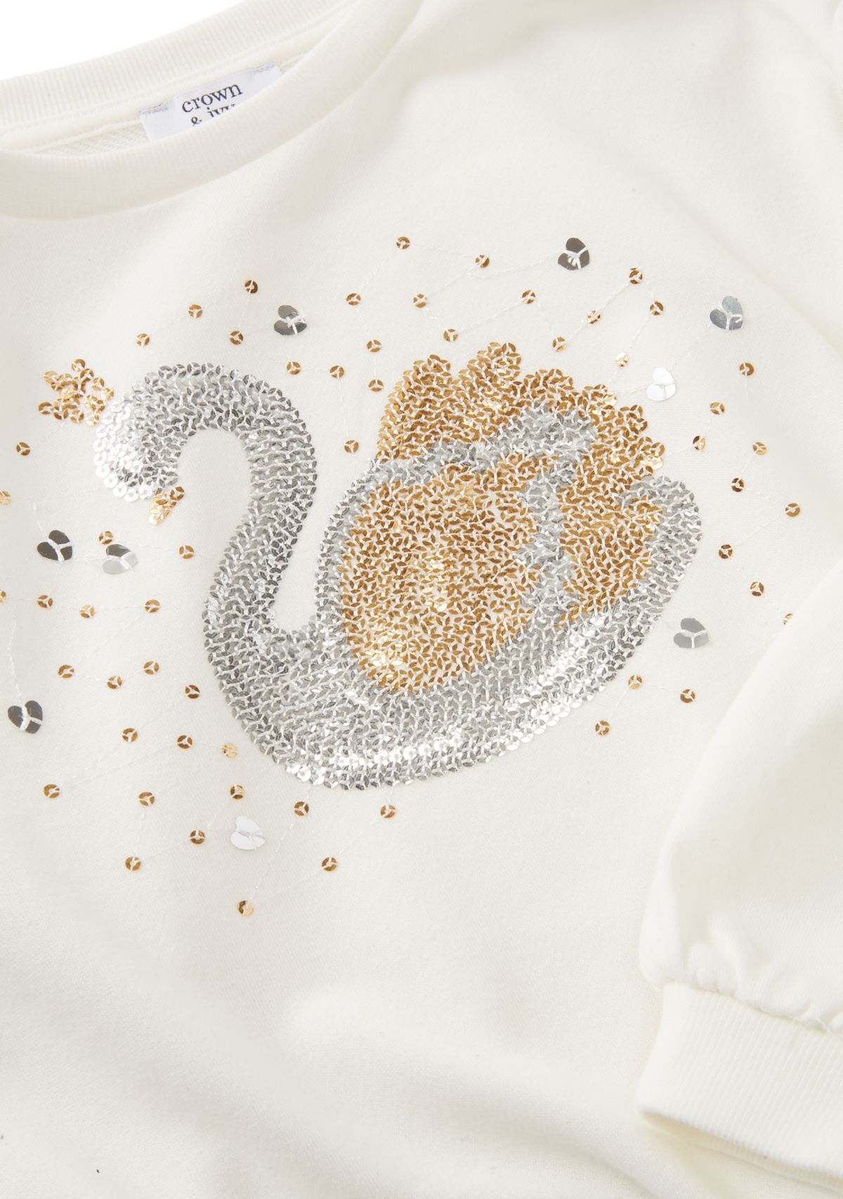 Girls 4-6x Rhinestone Swan Embellished Top 