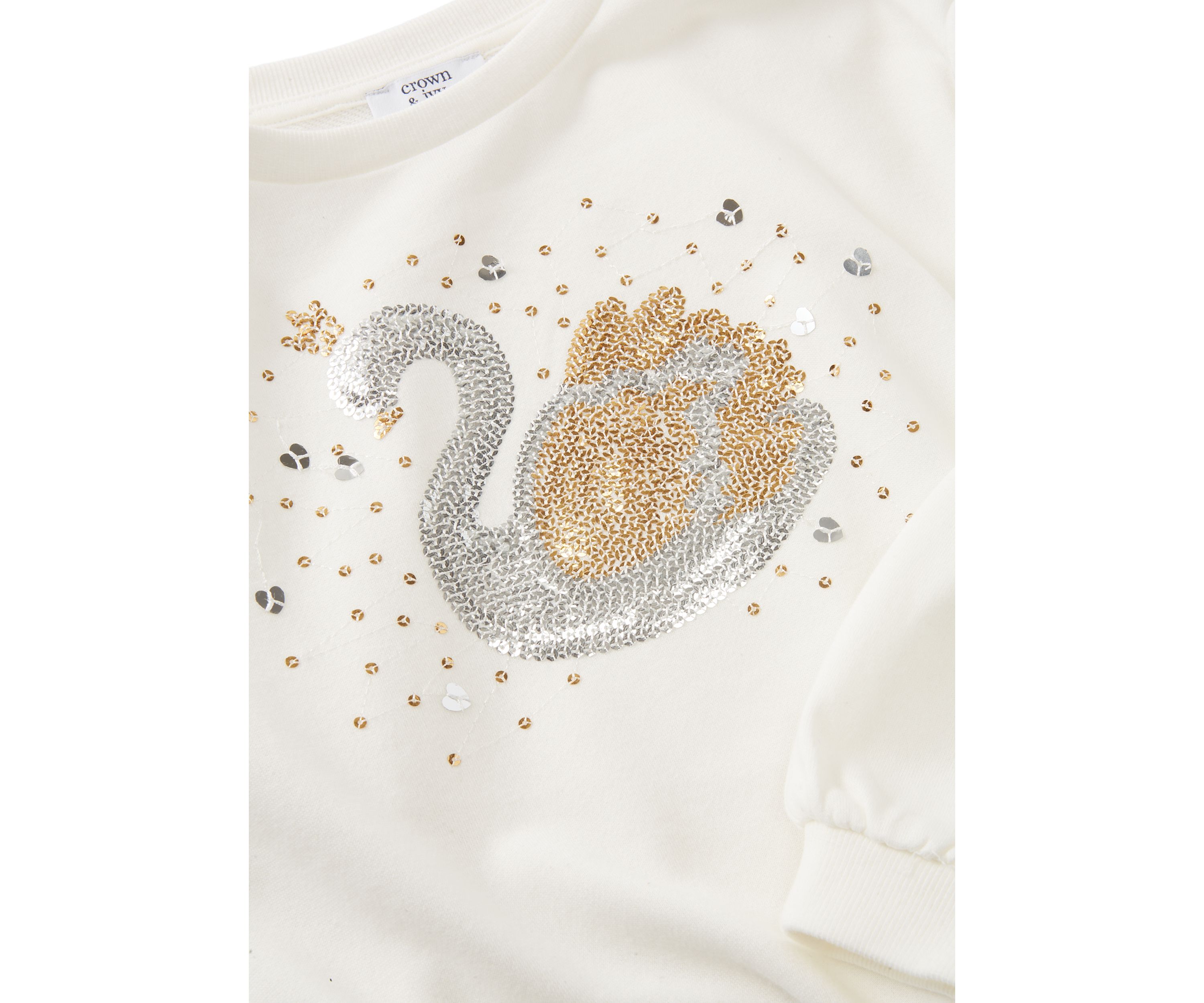 Girls 4-6x Rhinestone Swan Embellished Top 