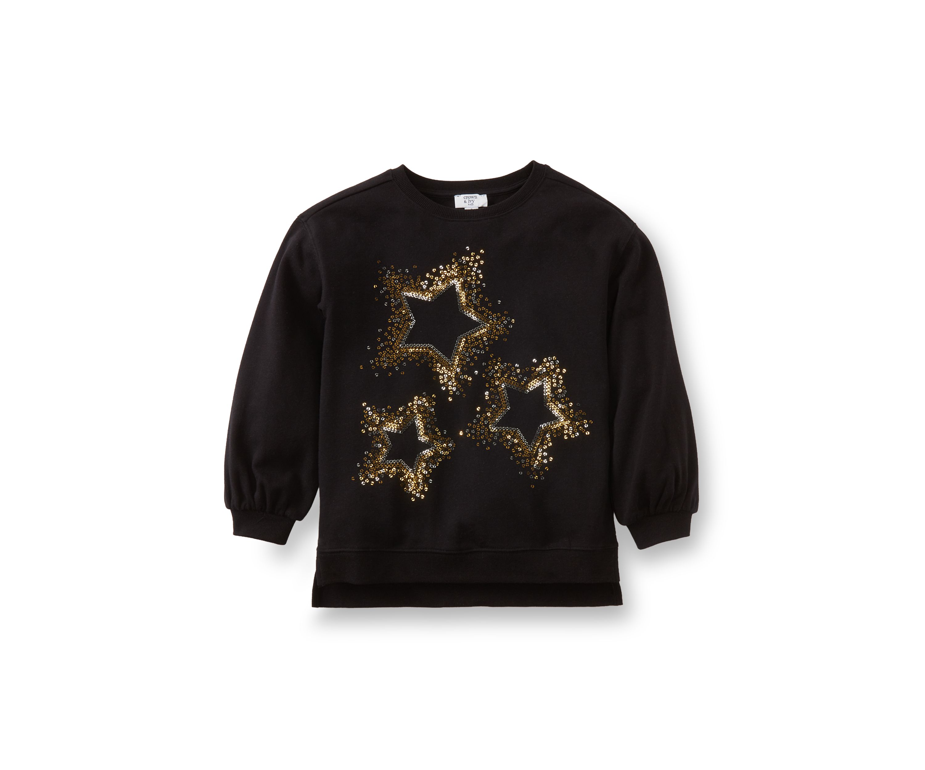 Girls 4-6x French Terry Sequin Star Sweeper Top