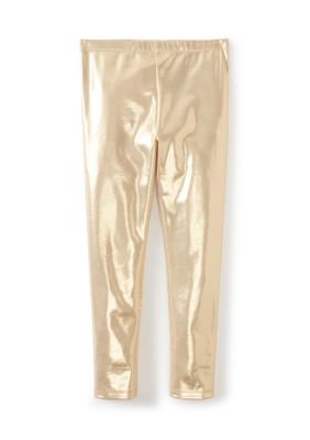 Crown & Ivy Girls 4-6x Metallic Leggings, Gold