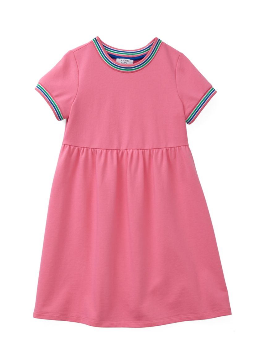 Girls 4-6x Short Sleeve French Terry Dress