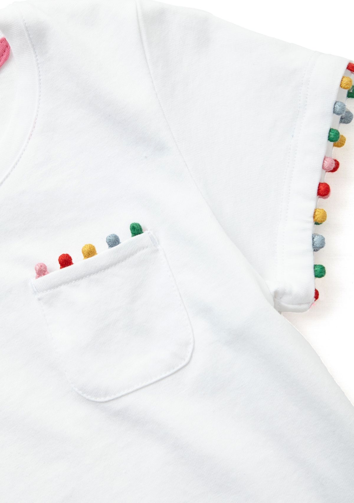 Girls 4-6x Pom Pom Trim Top