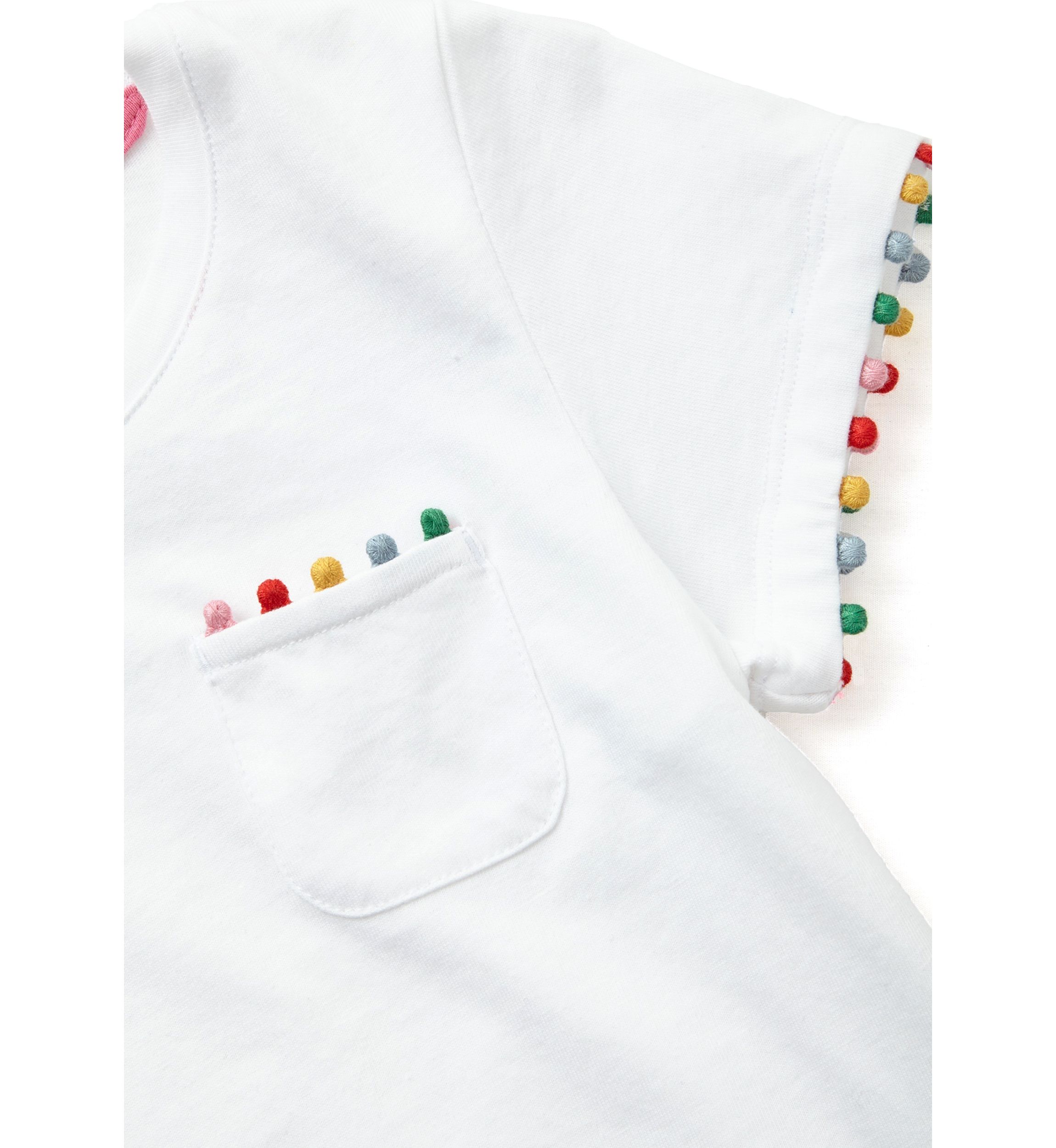 Girls 4-6x Pom Pom Trim Top