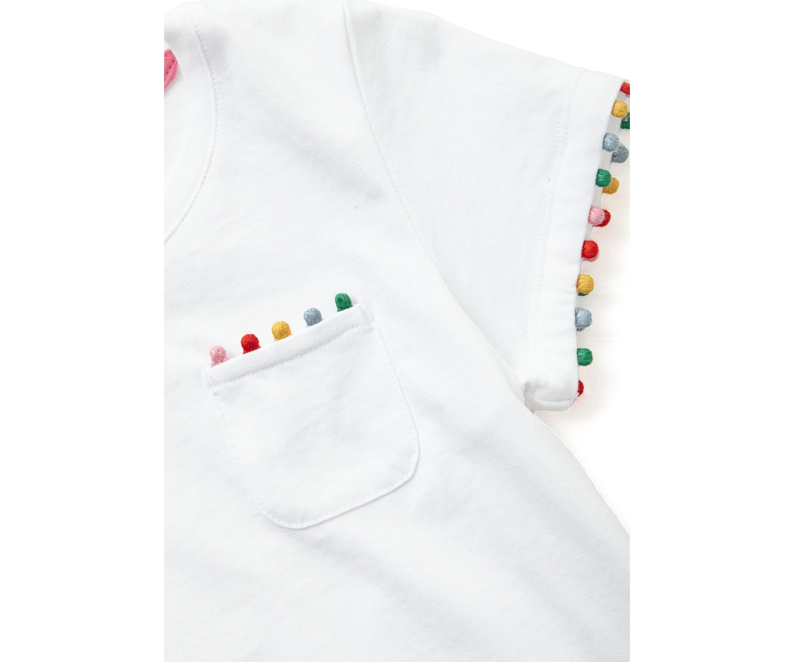 Girls 4-6x Pom Pom Trim Top