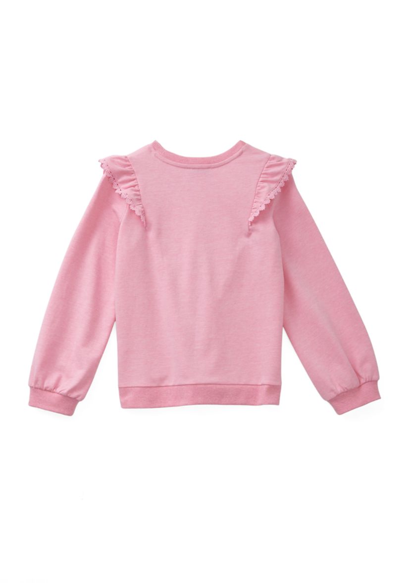 Girls 4-6x Long Sleeve Ruffle Front Sweatshirt 