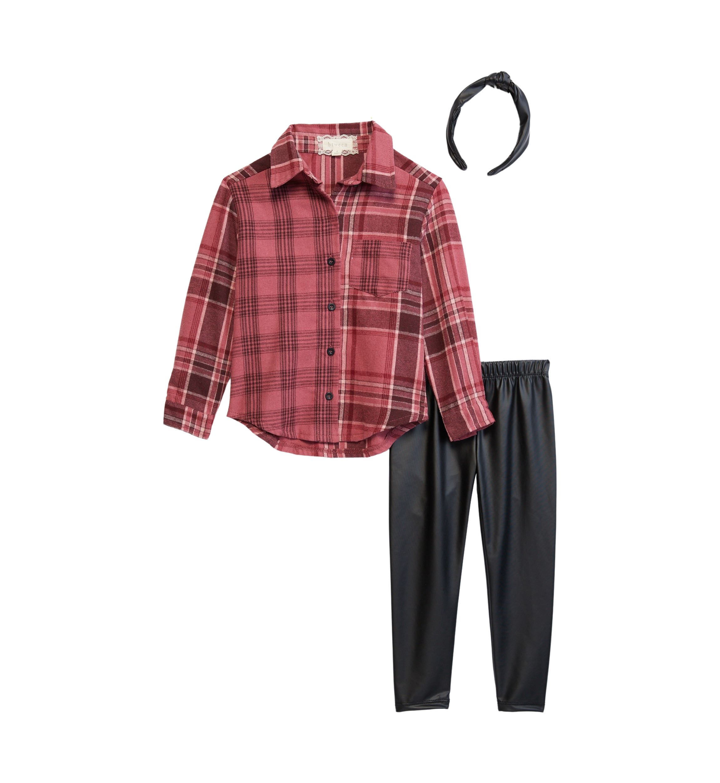 Girls 4-6x Plaid Mix Top and Leggings Set