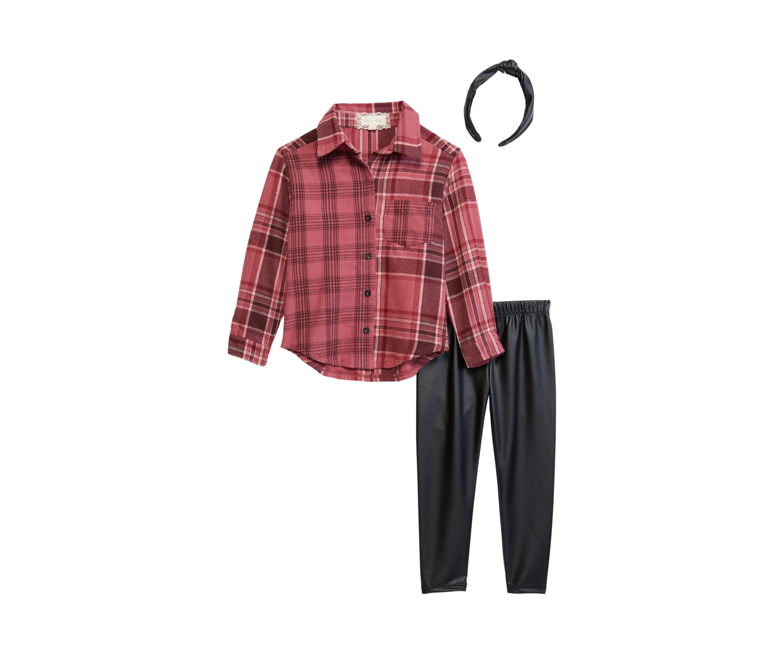 Girls 4-6x Plaid Mix Top and Leggings Set