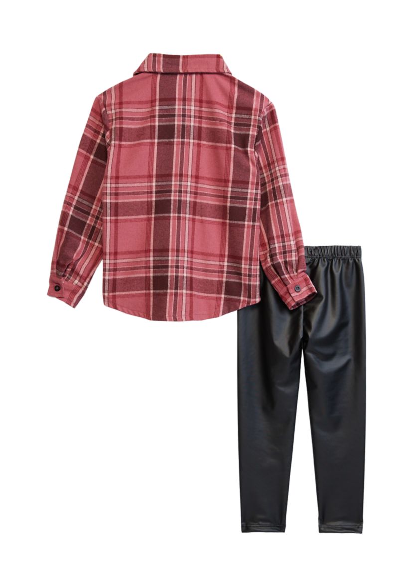 Girls 4-6x Plaid Mix Top and Leggings Set