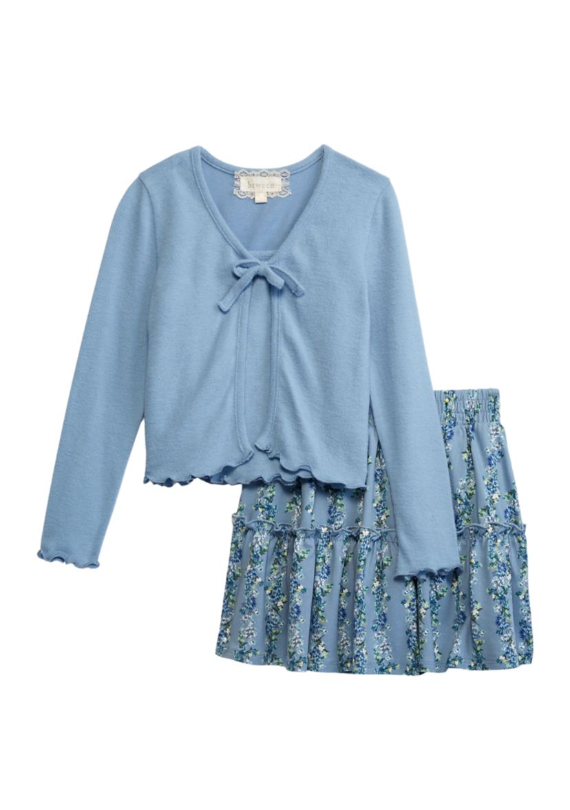 Girls 4-6x Cardigan and Skirt Set 