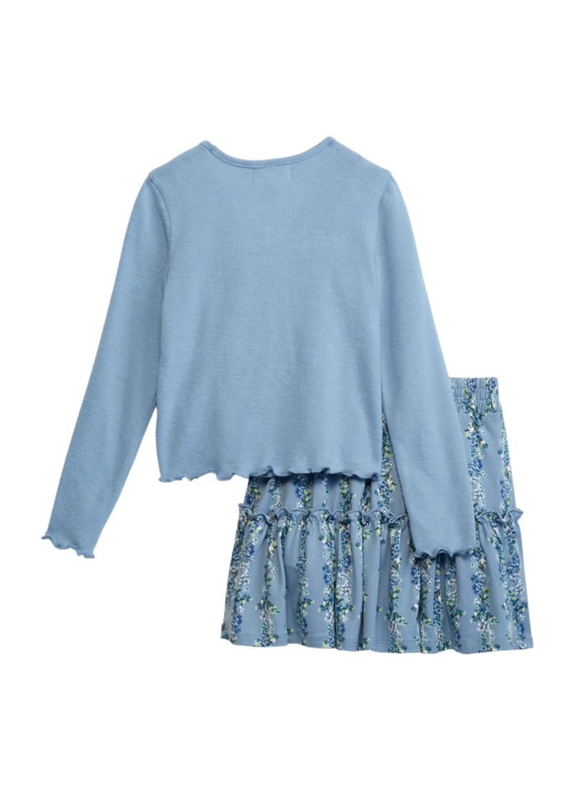 Girls 4-6x Cardigan and Skirt Set 