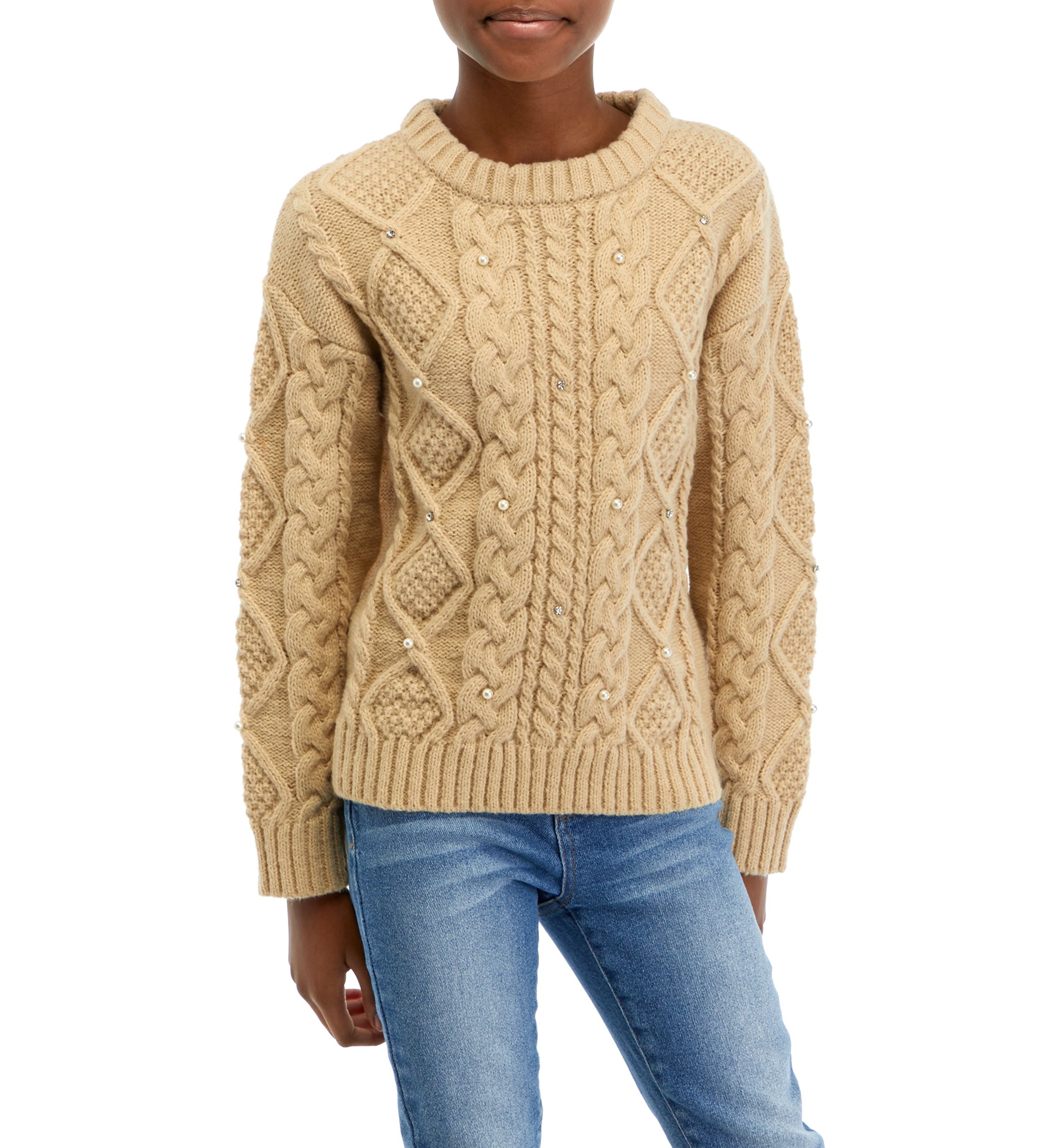 Girls 7-16 Cable Knit Sweater