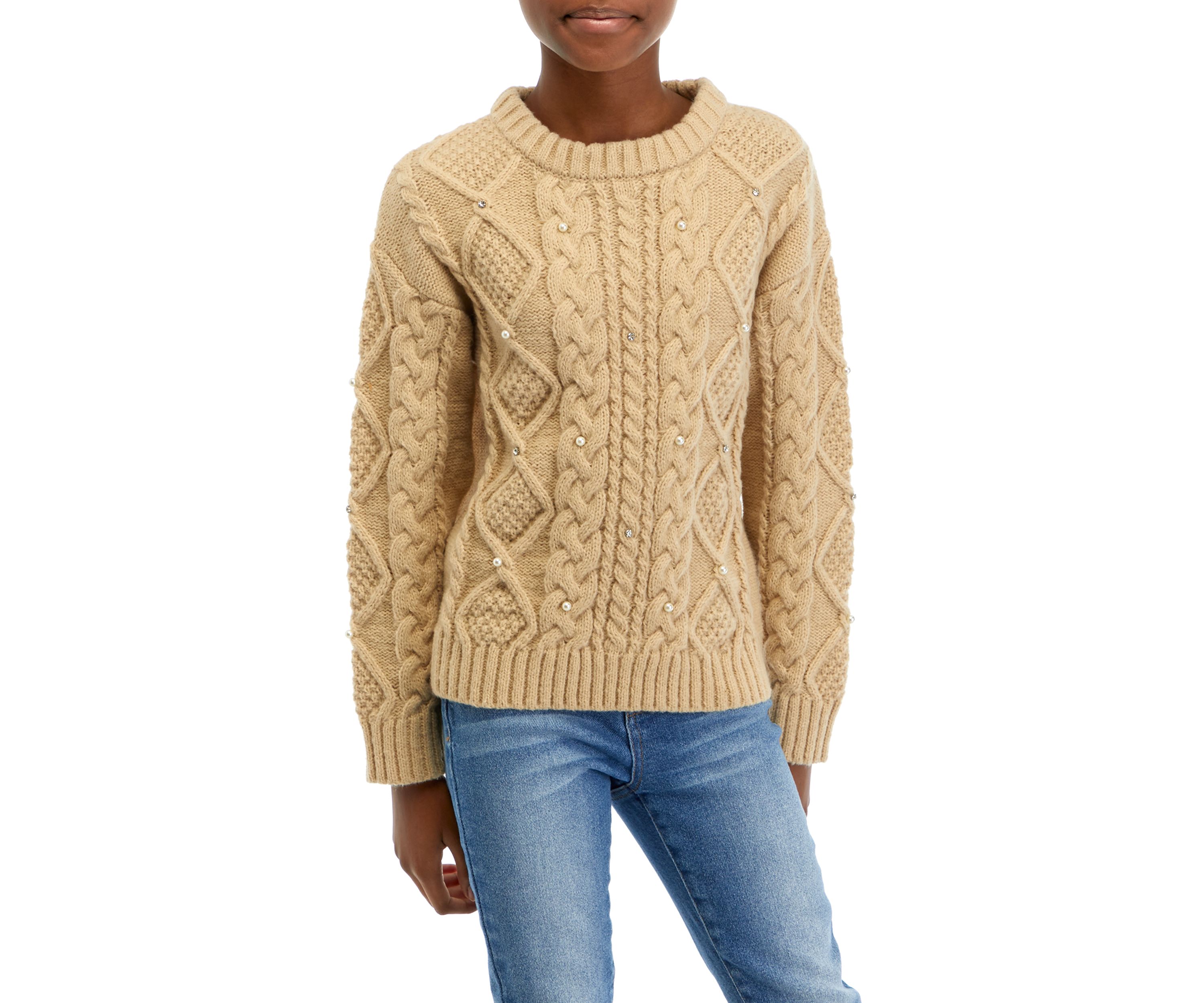 Girls 7-16 Cable Knit Sweater