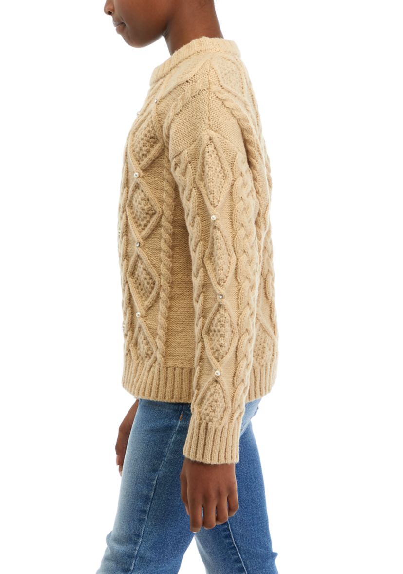 Girls 7-16 Cable Knit Sweater