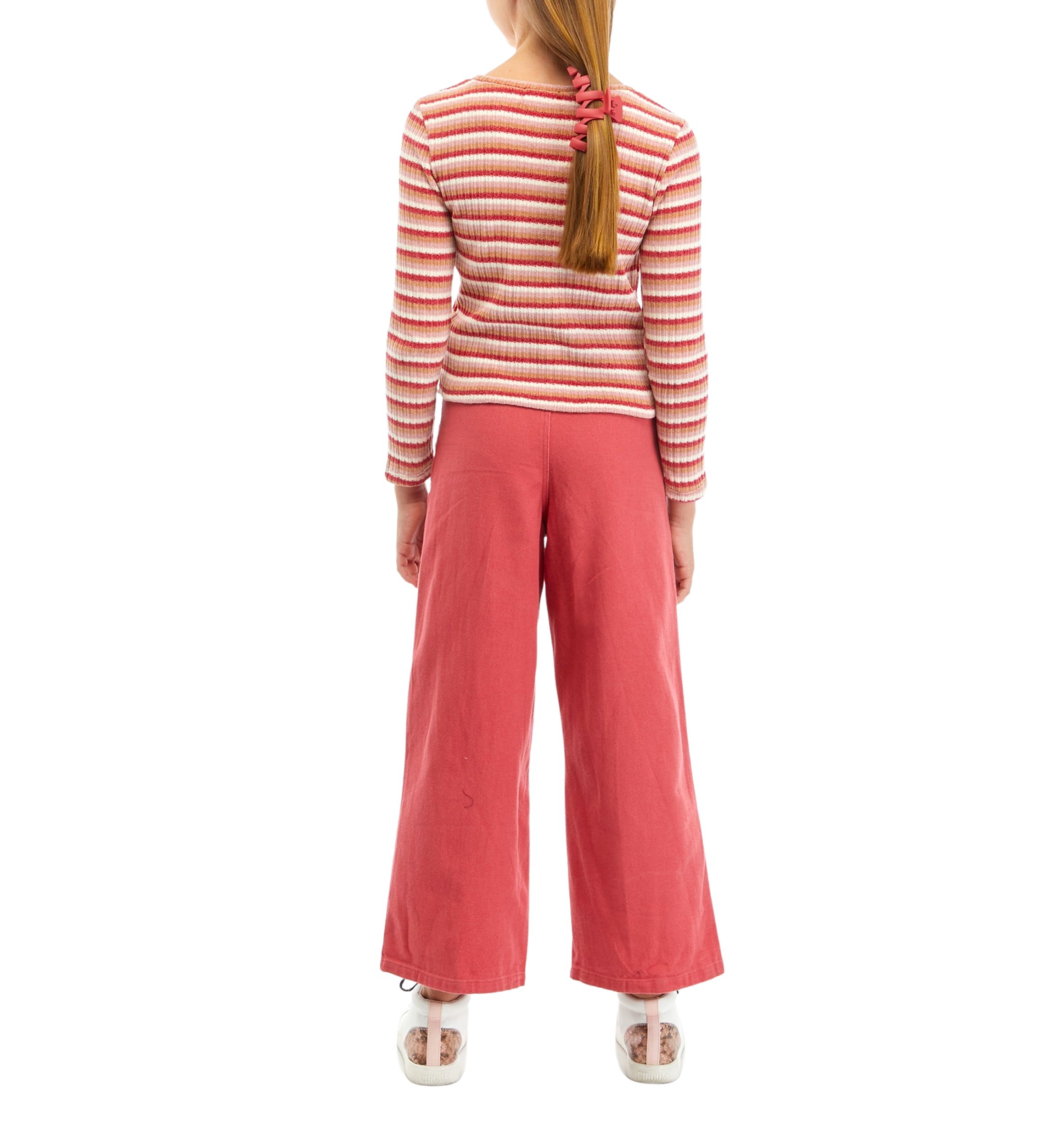 Girls 7-16 Chenille Sweater and Twill Pants Set 
