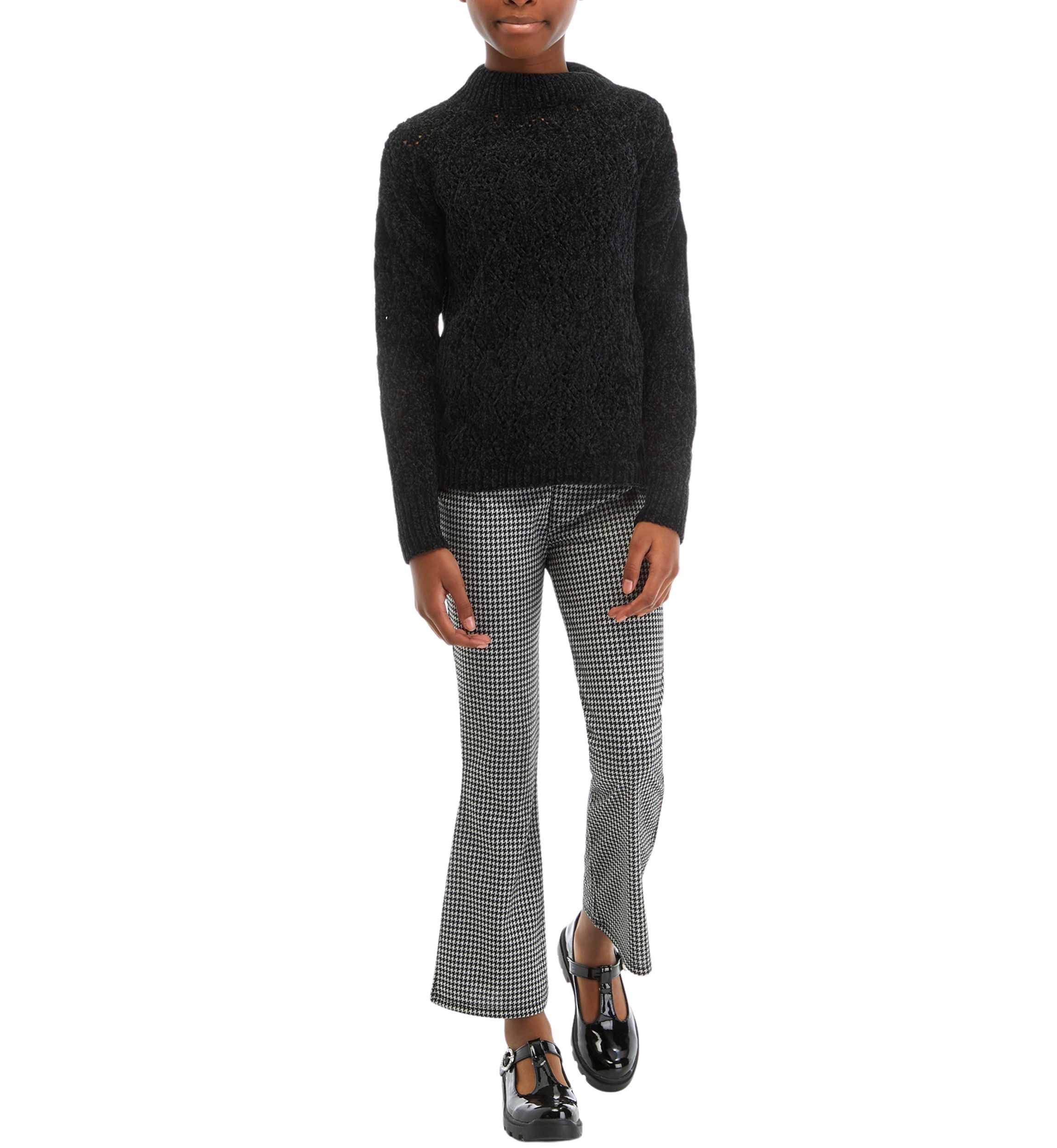 Girls 7-16 Mock Neck Chenille Sweater and Flare Leggings Set