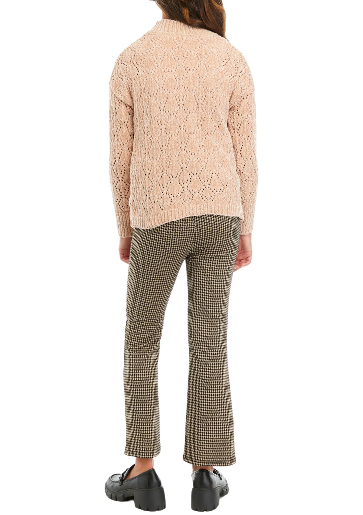 Girls 7-16 Chenille Sweater and Flared Leggings Set