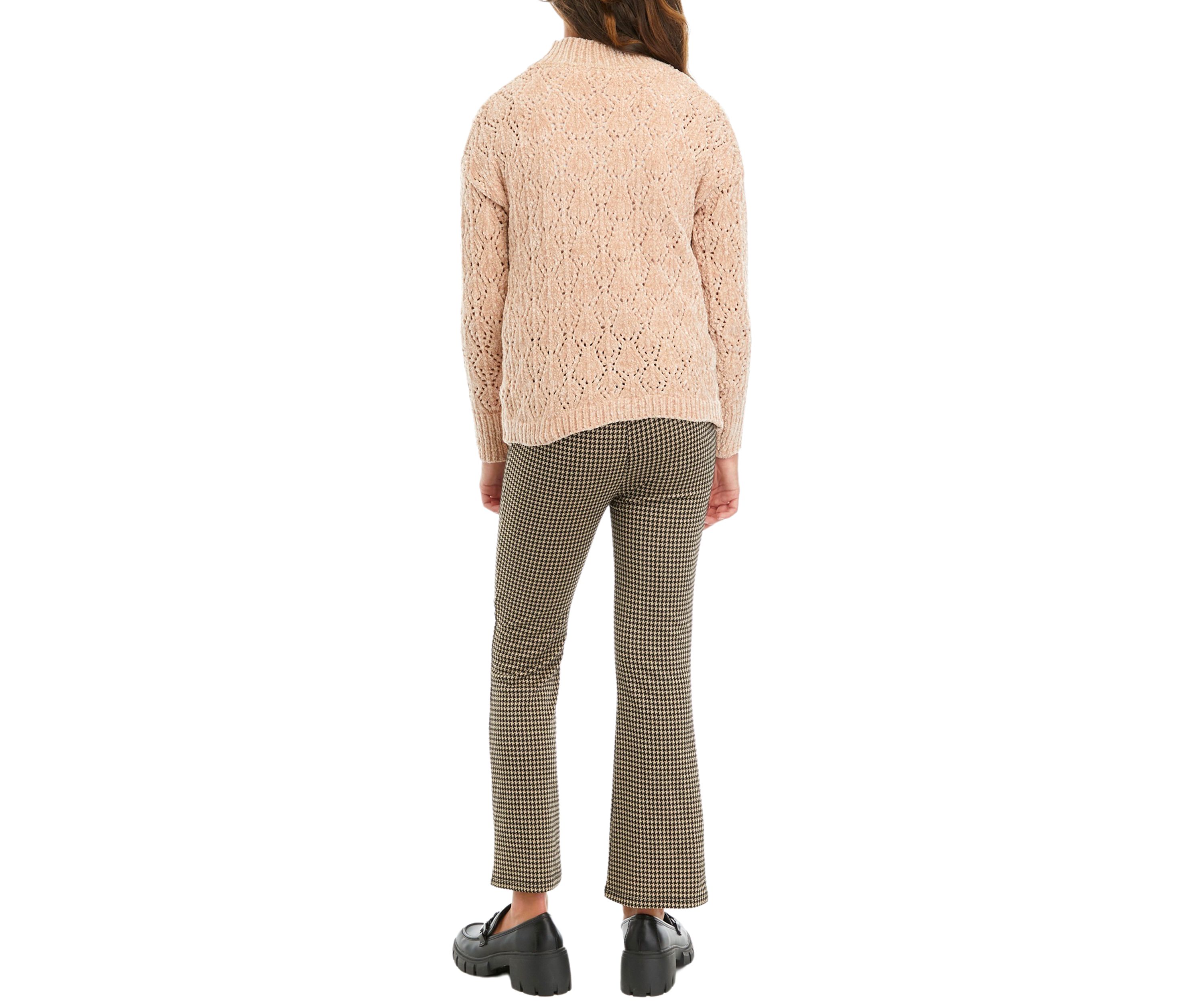Girls 7-16 Chenille Sweater and Flared Leggings Set