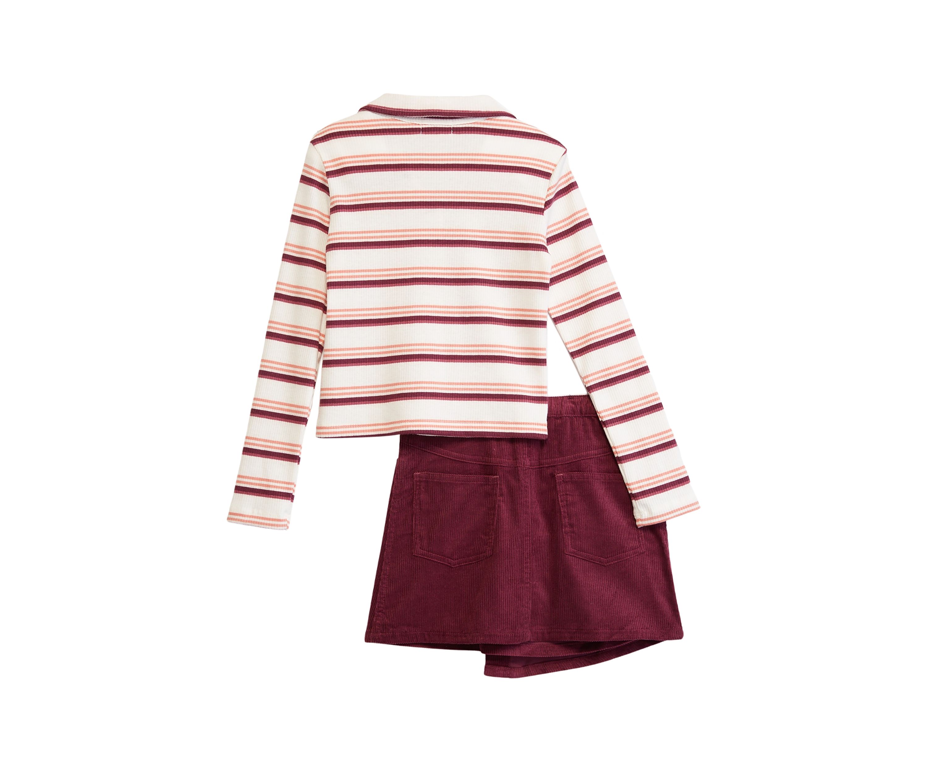 Girls 7-16 Ribbed Knit Top and Skirt