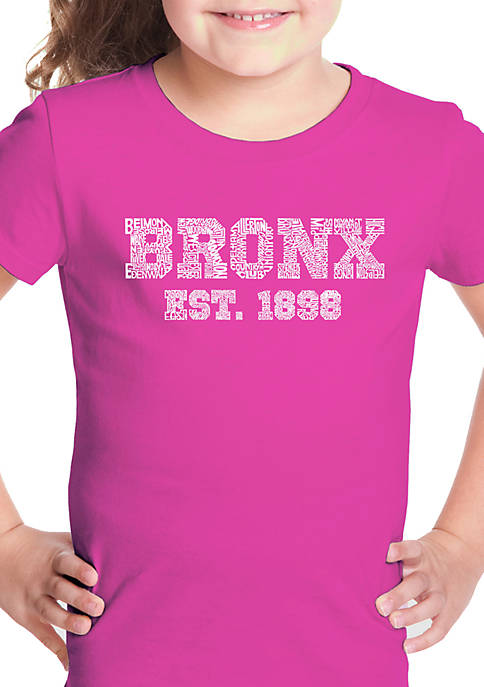 Girls 7-16 Word Art T Shirt - Popular Neighborhoods in Bronx NY