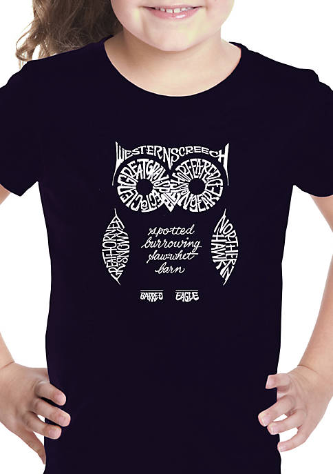 Girls 7-16 Word Art Graphic T-Shirt - Owl