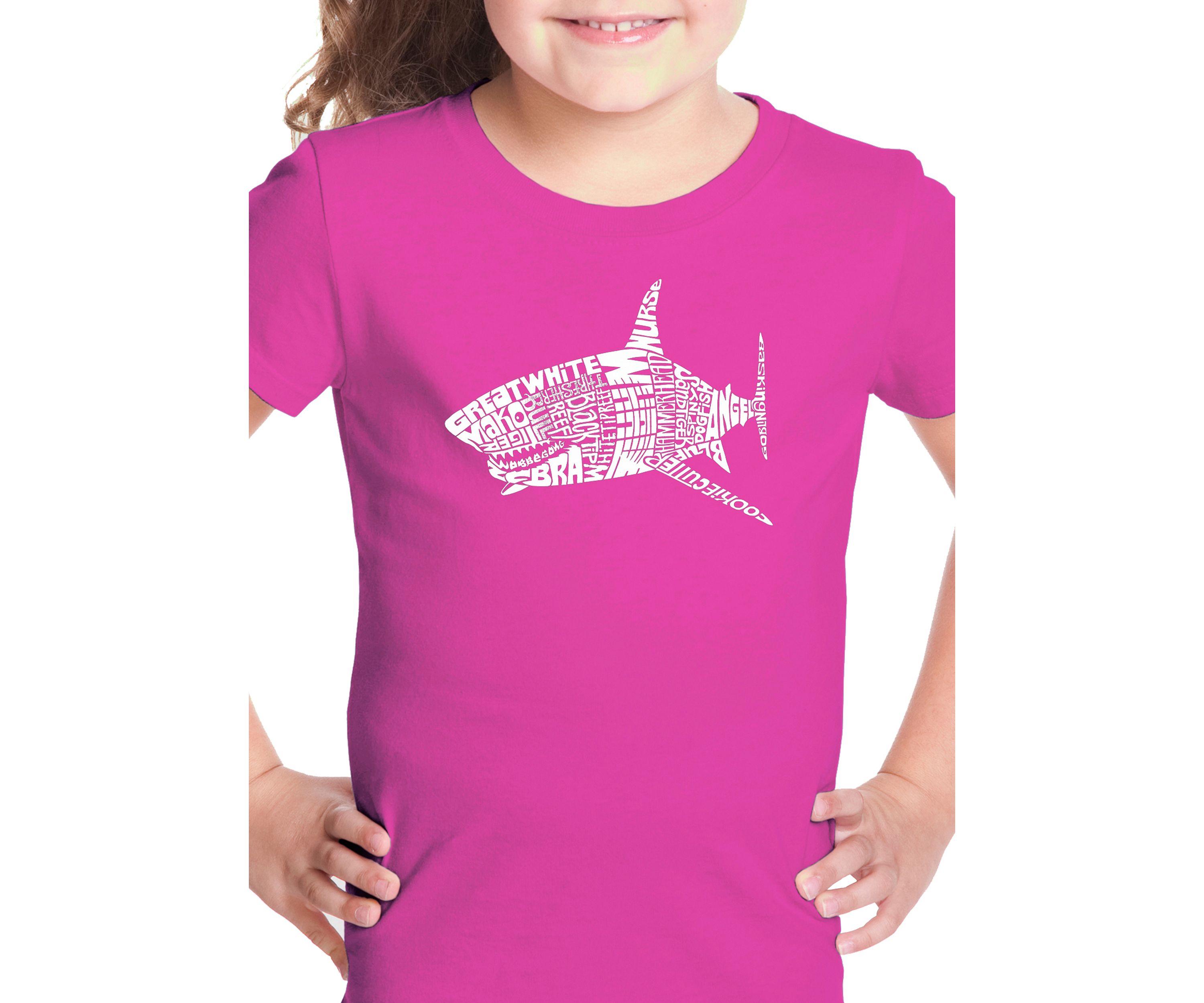 Girls 7-16 Word Art T Shirt - Species of Sharks