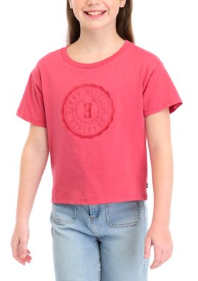 Girls 7-16 Script Logo Graphic Twist Front T-Shirt