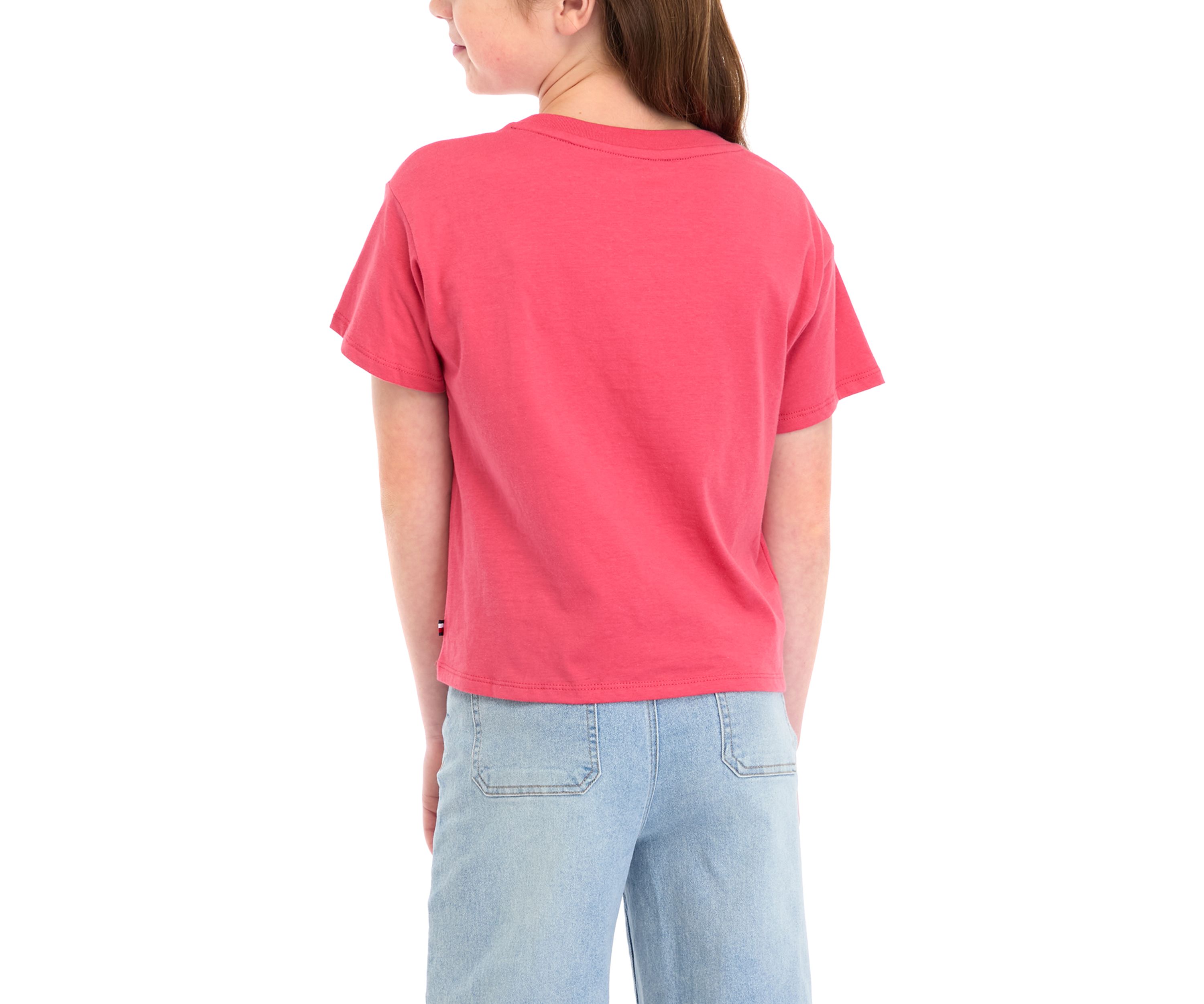 Girls 7-16 Embroidered Crest Short Sleeve Boxy T-Shirt